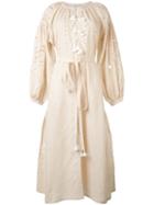 Vita Kin - Embroidered Shift Dress - Women - Linen/flax - S, Nude/neutrals, Linen/flax