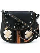Coach Embroidered Flower Crossbody Bag - Black