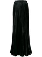 Saint Laurent Pleated Long Skirt - Black