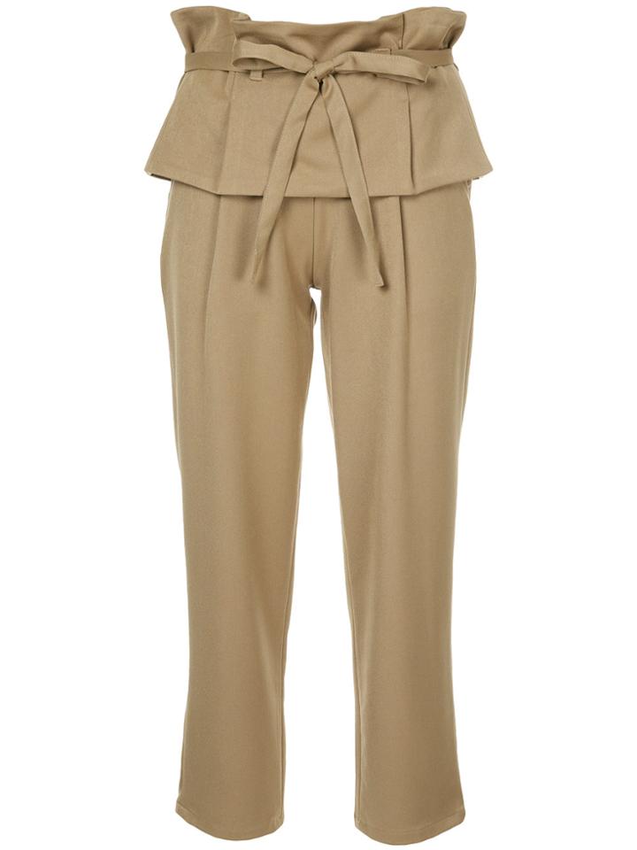 Guild Prime Layered Waist Cropped Trousers - Brown
