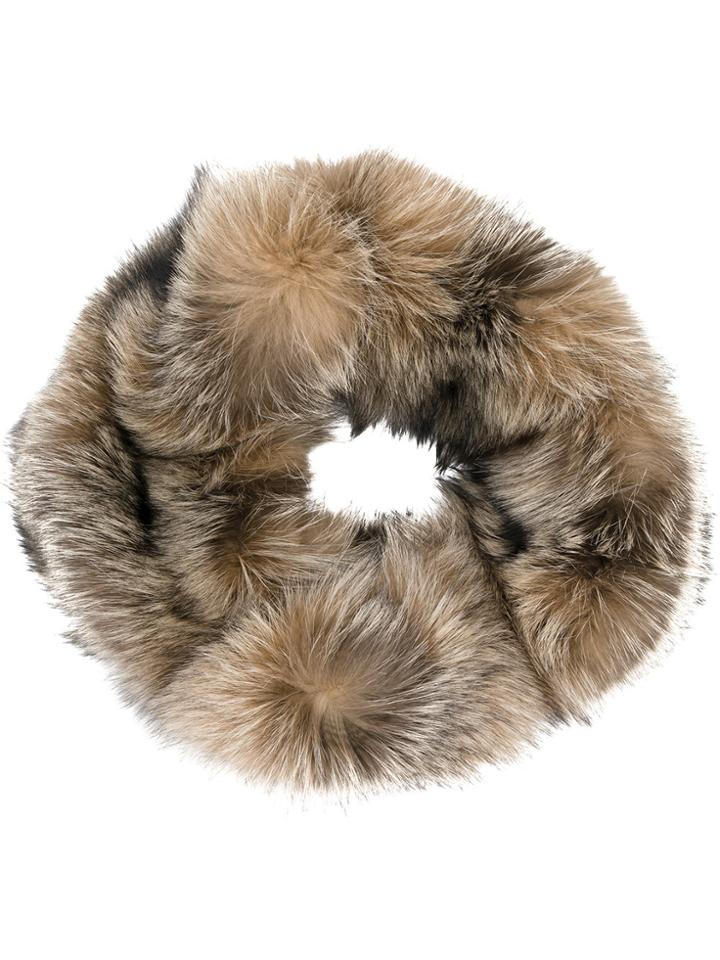 Eleventy Fox Fur Snood - Brown