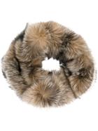 Eleventy Fox Fur Snood - Brown