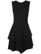 Oscar De La Renta Layered-skirt Fitted Dress - Black