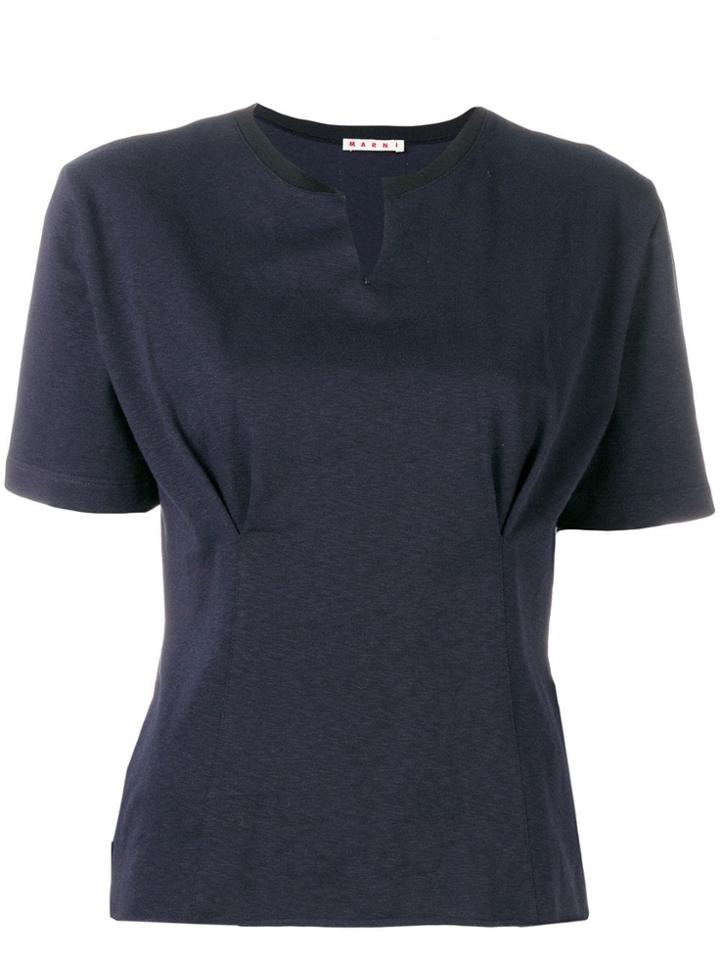 Marni V Neck T-shirt - Blue