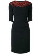 Talbot Runhof - Embellished Collar Dress - Women - Nylon/polyester/spandex/elastane/triacetate - 38, Black, Nylon/polyester/spandex/elastane/triacetate