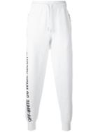 Off-white Zip Pocket Track Pants, Men's, Size: Large, White, Cotton