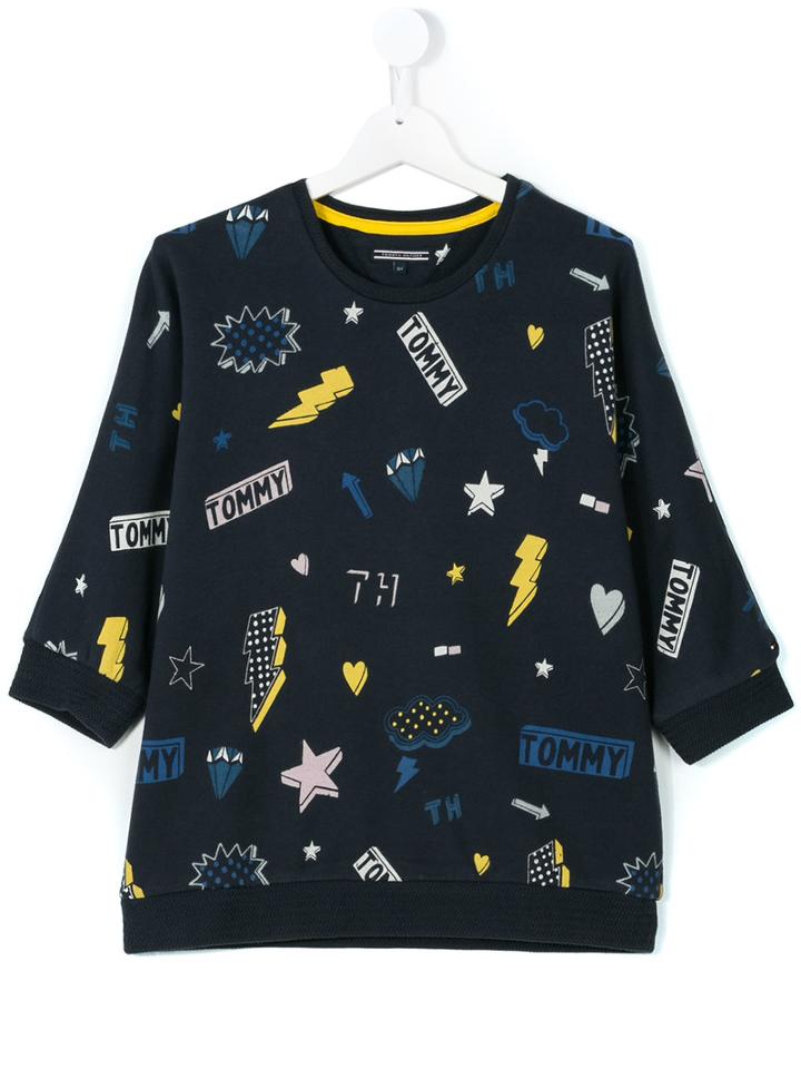 Tommy Hilfiger Junior - Printed Knitted Top - Kids - Cotton - 14 Yrs, Blue