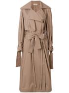Maison Flaneur Belted Trench Coat - Brown