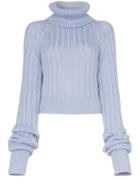 Matthew Adams Dolan Ribbed Knit Roll Neck Jumper - Blue
