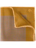 Canali Printed Pocket Handkerchief, Men's, Yellow/orange, Silk