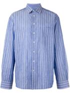 Raf Simons Striped Shirt, Men's, Size: 48, Blue, Cotton