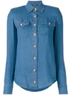 Balmain - Classic Denim Shirt - Women - Lyocell - 40, Blue, Lyocell
