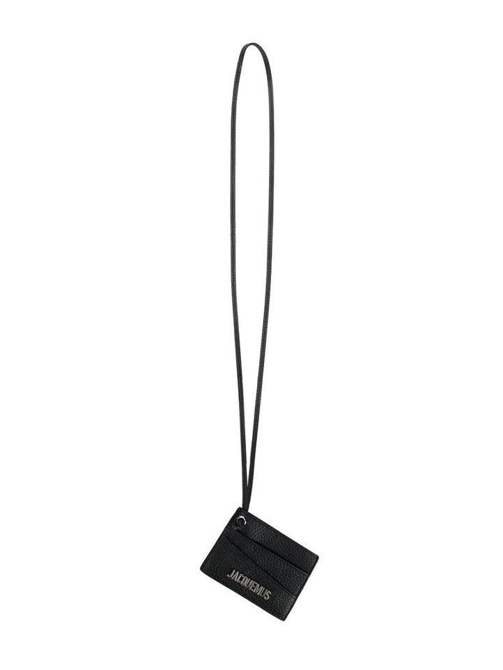 Jacquemus Logo Cardholder With Strap - Black