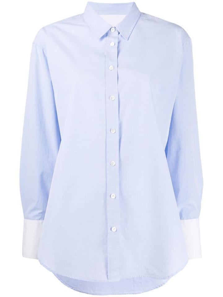 Closed Buttoned Loose Shirt - Blue