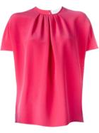 Gianluca Capannolo Batwing Pleated Front Blouse - Pink & Purple