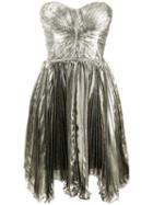 Maria Lucia Hohan Loli Pleated Bandeau Dress, Women's, Size: 38, Grey, Nylon/spandex/elastane/silk/polyester