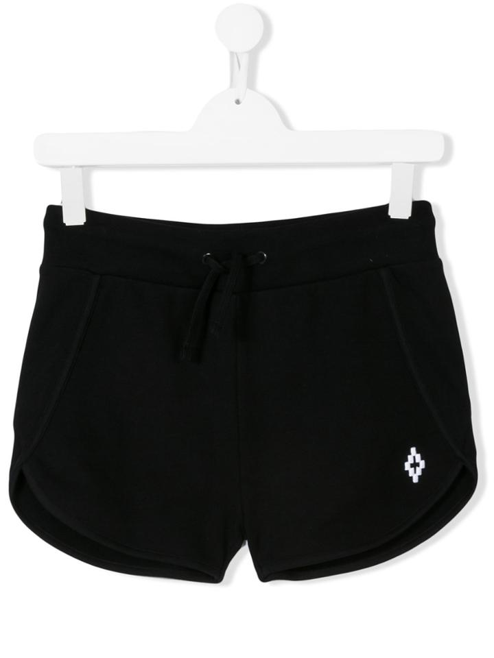 Marcelo Burlon County Of Milan Kids Logo Embroidered Shorts - Black