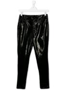Alberta Ferretti Kids Teen Faux-leather Trousers - Black