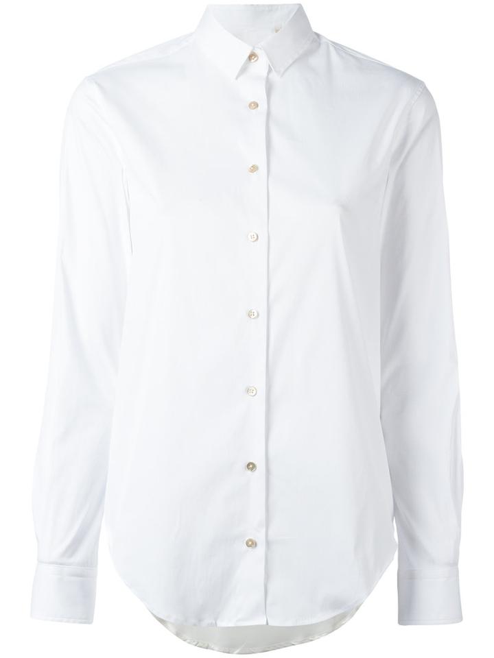 Xacus - Back Print Shirt - Women - Silk/cotton/polyamide/spandex/elastane - 40, Women's, White, Silk/cotton/polyamide/spandex/elastane