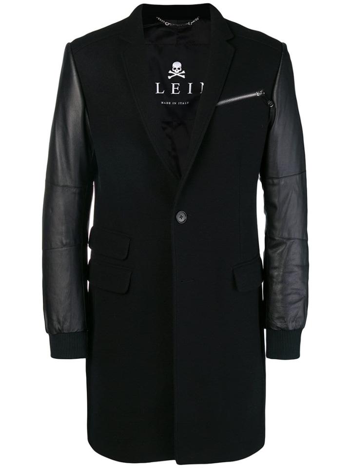 Philipp Plein Logo Printed Coat - Black