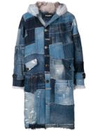 Dolce & Gabbana Patchwork Denim Coat - Blue