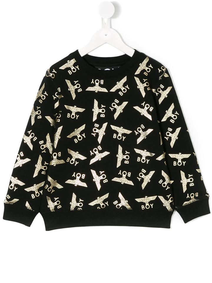 Boy London - Metallic Logo Print Sweatshirt - Kids - Cotton/spandex/elastane - 9 Yrs, Black