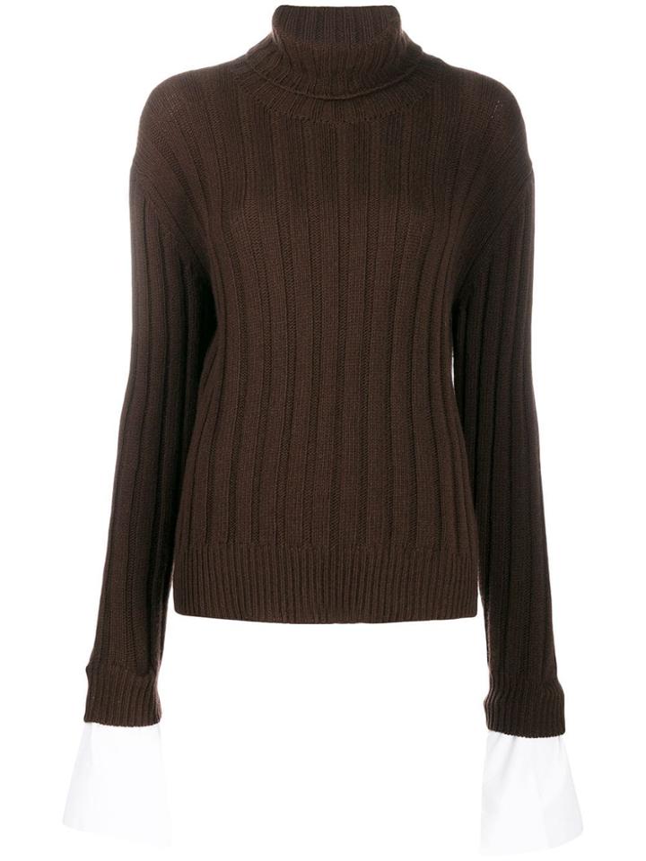 Jejia Ribbed Knit Jumper - Brown