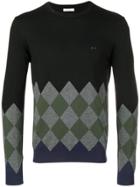 Sun 68 Argyle Instarsia Sweater - Black