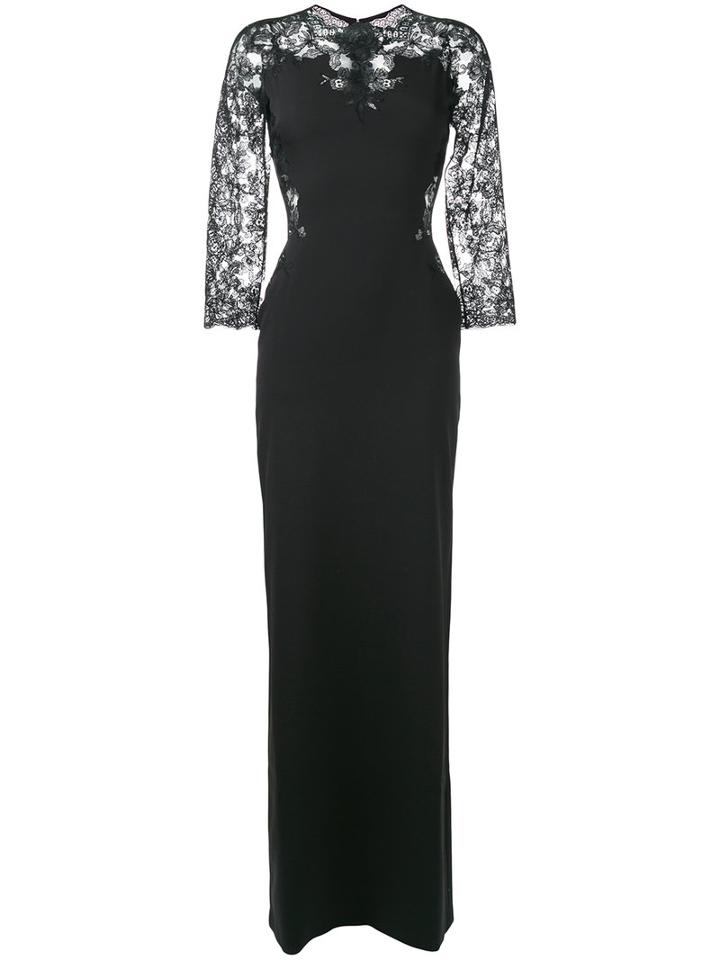 Ermanno Scervino - Lace Sleeve Maxi Dress - Women - Polyester/spandex/elastane - 38, Black, Polyester/spandex/elastane