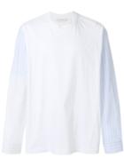 Cédric Charlier Striped Sleeves Sweatshirt - White