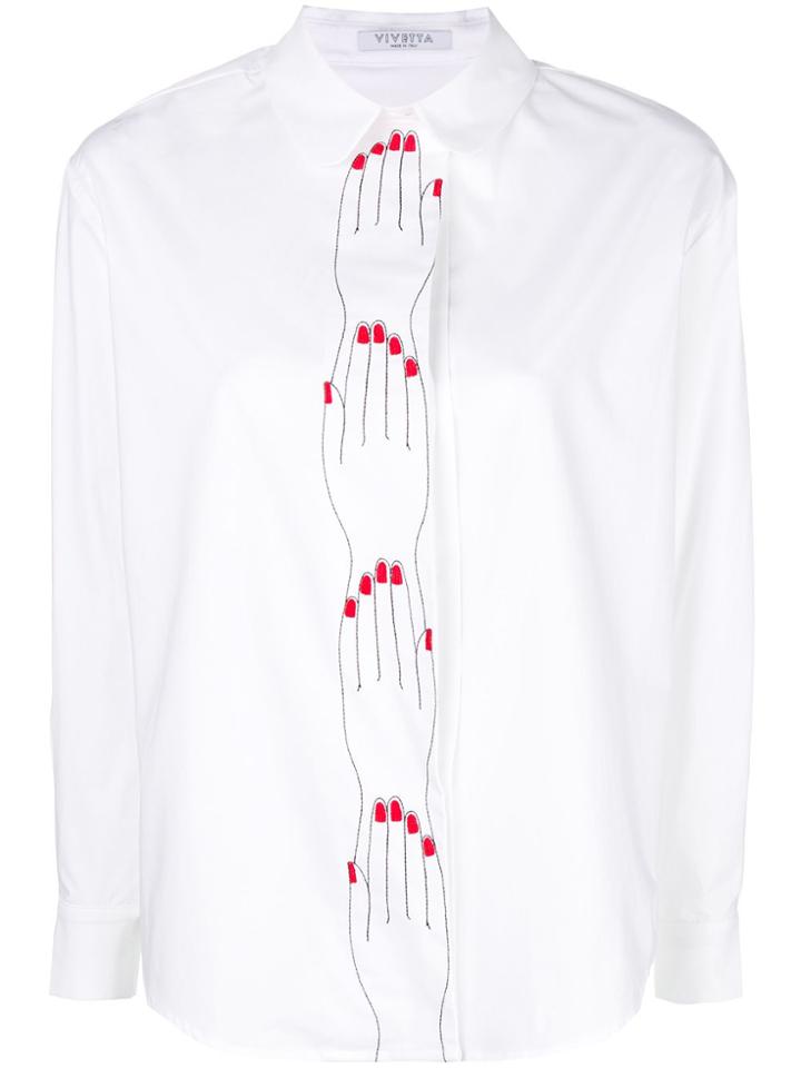 Vivetta Embroidered Hand Shirt - White