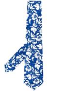 Kiton Floral Silhouette Tie - Blue