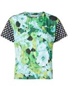 Richard Quinn Dotted Sleeve Floral T-shirt - Green