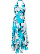 Roberto Cavalli Floral Print Wrap Dress - Blue
