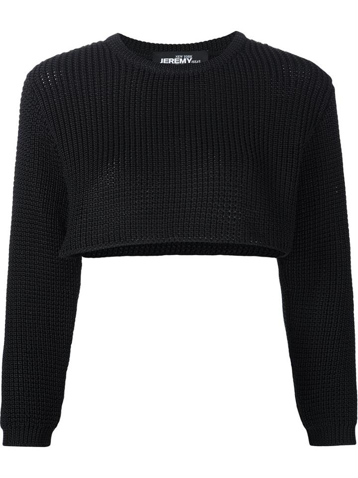 Jeremy Scott Cropped Jumper, Women's, Size: 40, Black, Polyester