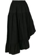 8pm Asymmetric Peplum Hem Skirt - Black