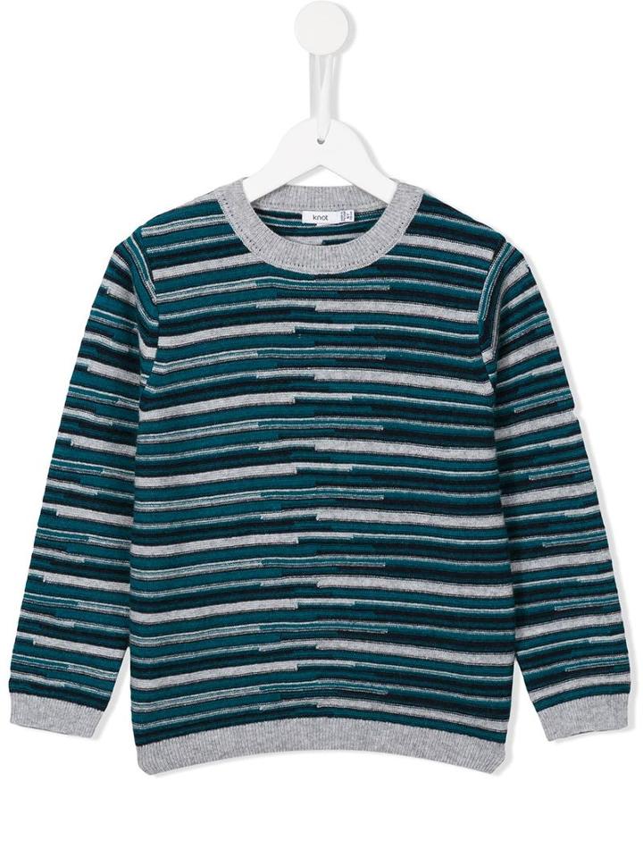 Knot Irregular Striped Jumper, Boy's, Size: 10 Yrs, Grey