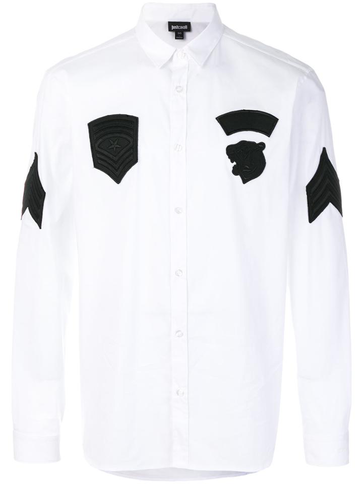 Just Cavalli Contrast Patches Shirt - White