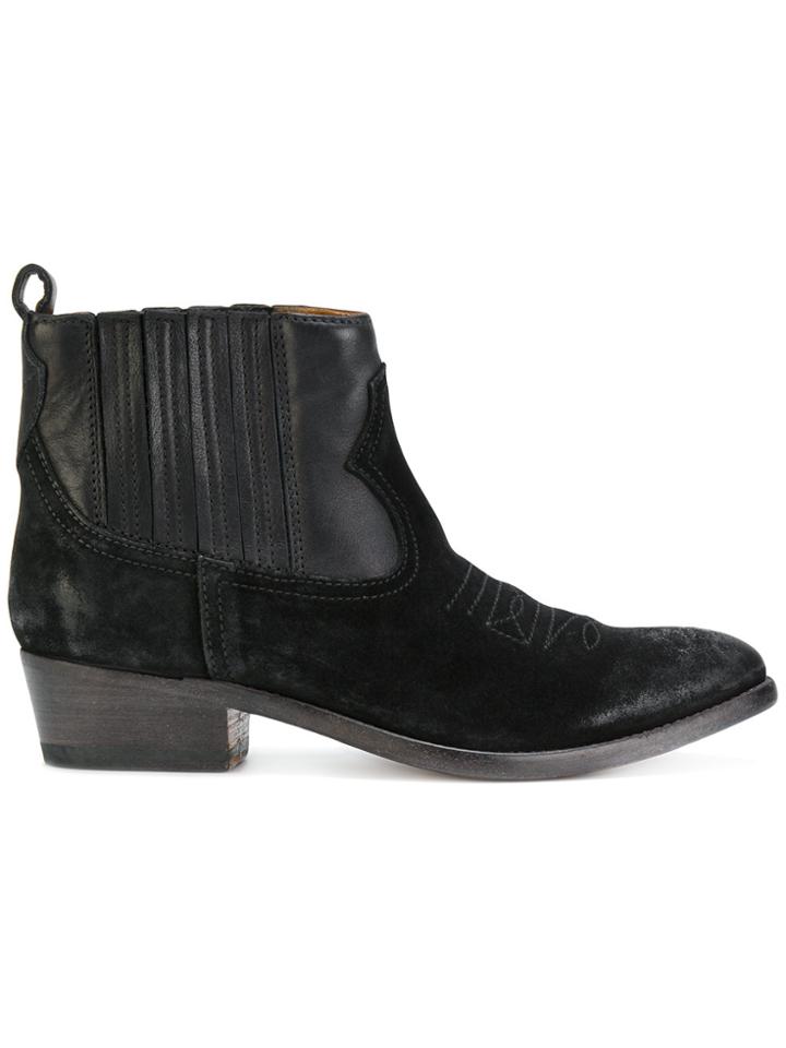 Golden Goose Deluxe Brand Suede Cowboy Style Boots - Black