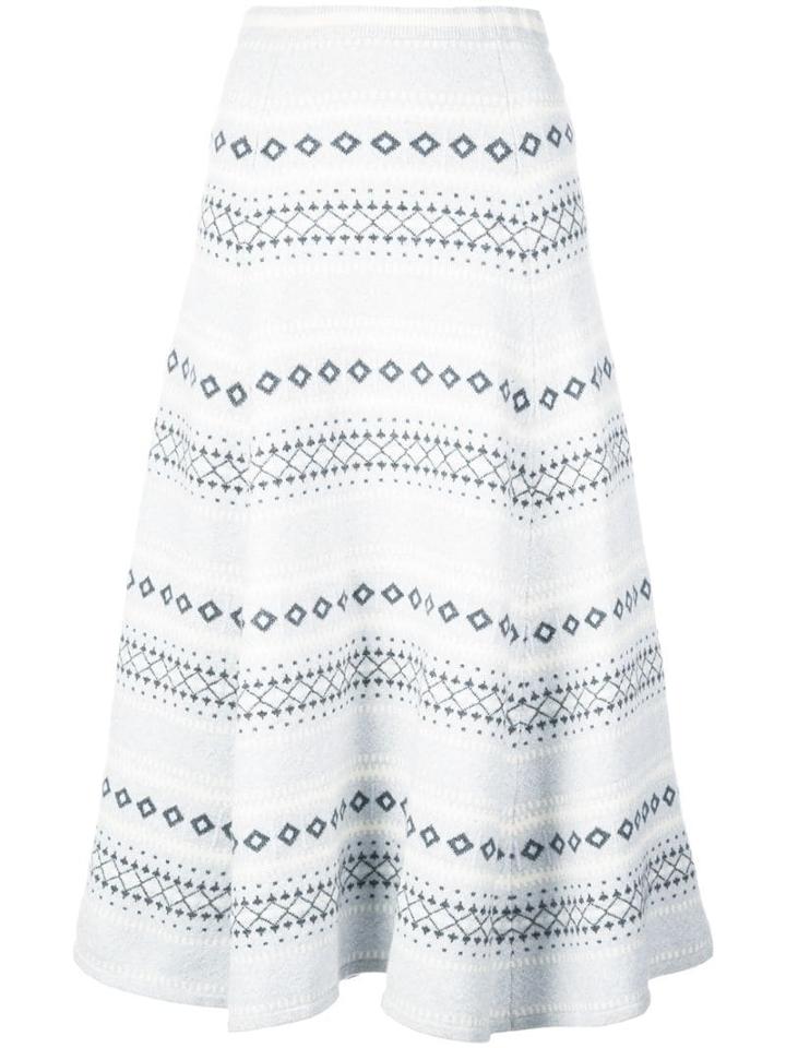 Adam Lippes Intarsia Knit Skirt - Grey