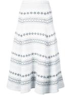 Adam Lippes Intarsia Knit Skirt - Grey