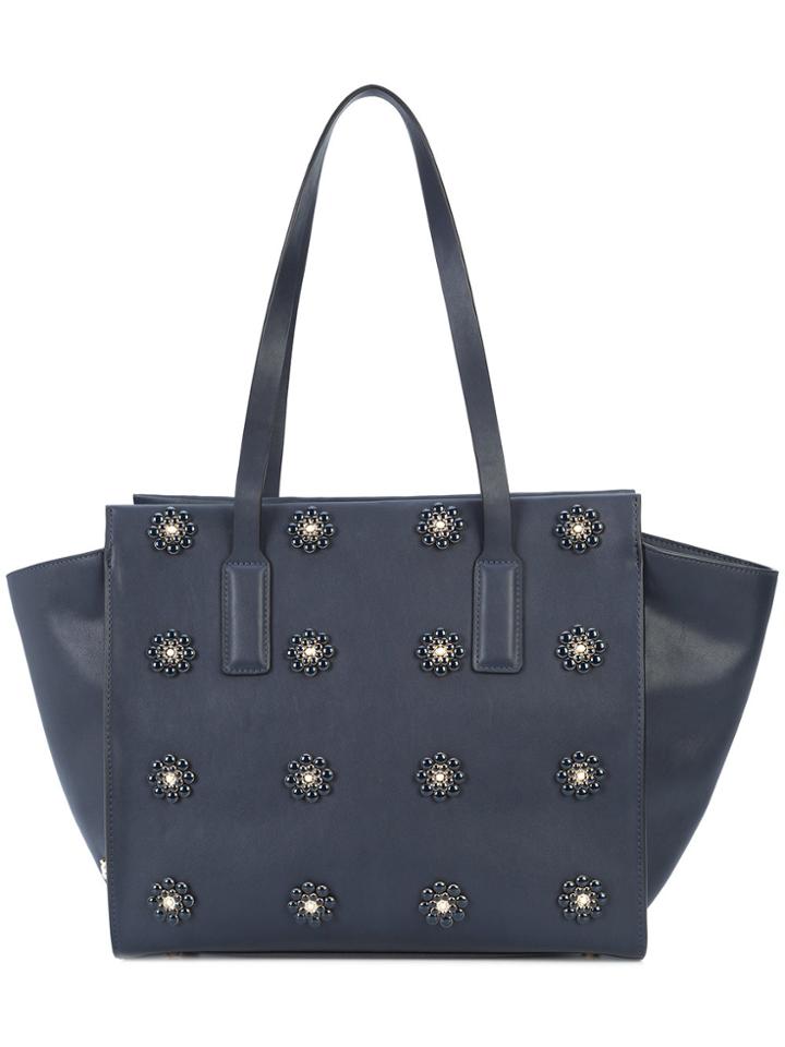 Christian Siriano Flower Embellished Shoulder Bag - Blue