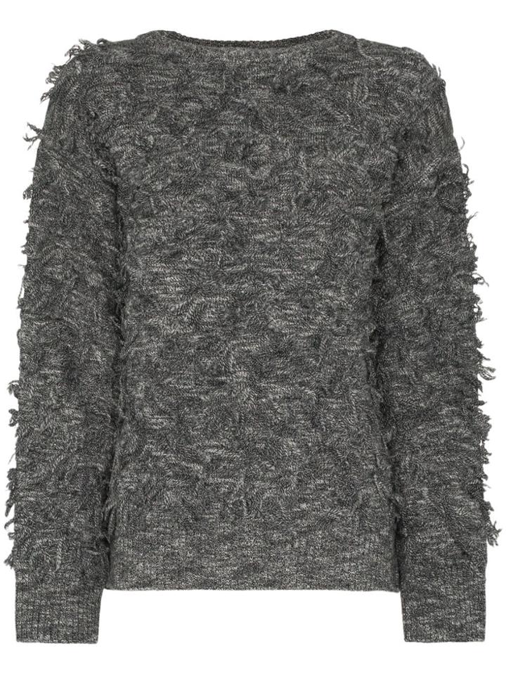 Xu Zhi Fringed Wool Sweater - Grey