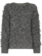 Xu Zhi Fringed Wool Sweater - Grey