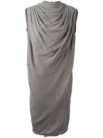 Rick Owens Claudette Drapped Dress, Women's, Size: 42, Grey, Silk/cupro