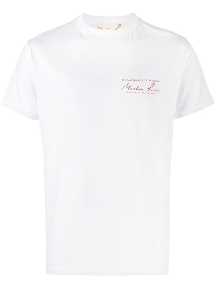 Martine Rose Logo Printed T-shirt, Men's, Size: Xl, White, Cotton