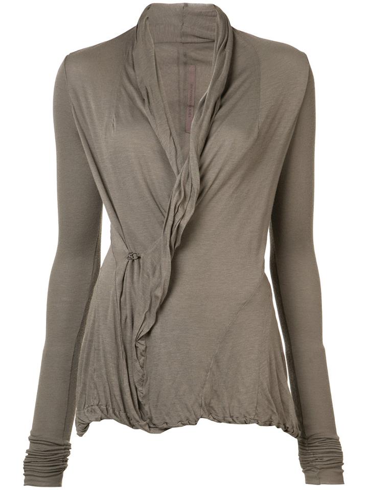 Rick Owens Lilies - Draped Cache-coeur - Women - Cotton/polyamide/viscose - 40, Grey, Cotton/polyamide/viscose