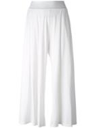 Labo Art Shift Cropped Trousers, Women's, Size: 2, White, Cotton/spandex/elastane