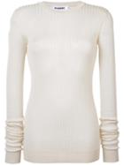 Jil Sander - Ribbed Sweater - Women - Silk - 34, Nude/neutrals, Silk