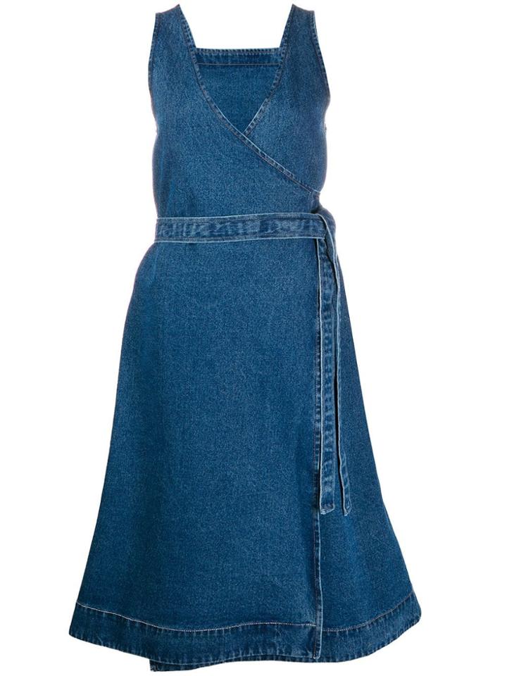 Ymc Tie-waist Denim Dress - Blue